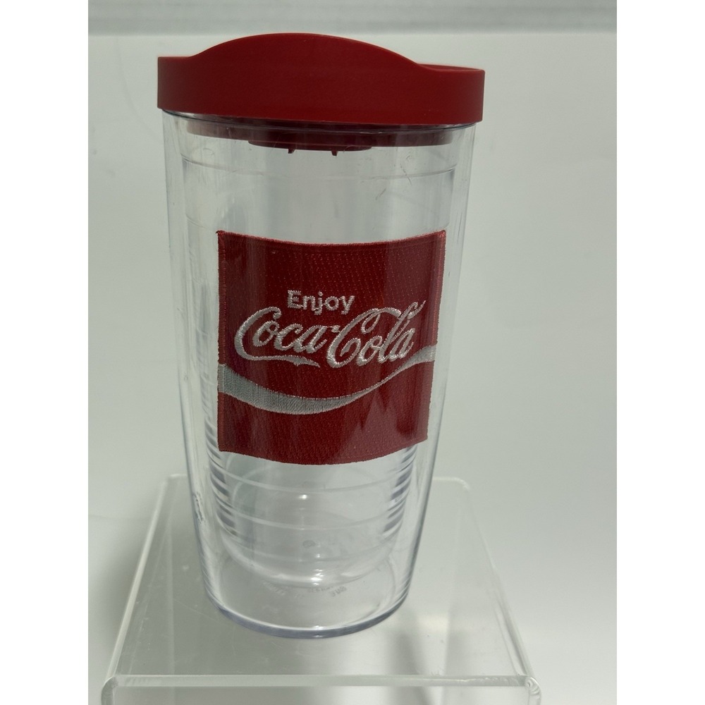 Tervis Coca Cola 16oz Tumbler Travel Lid Embroidered Coke Logo Insulated Cup USA